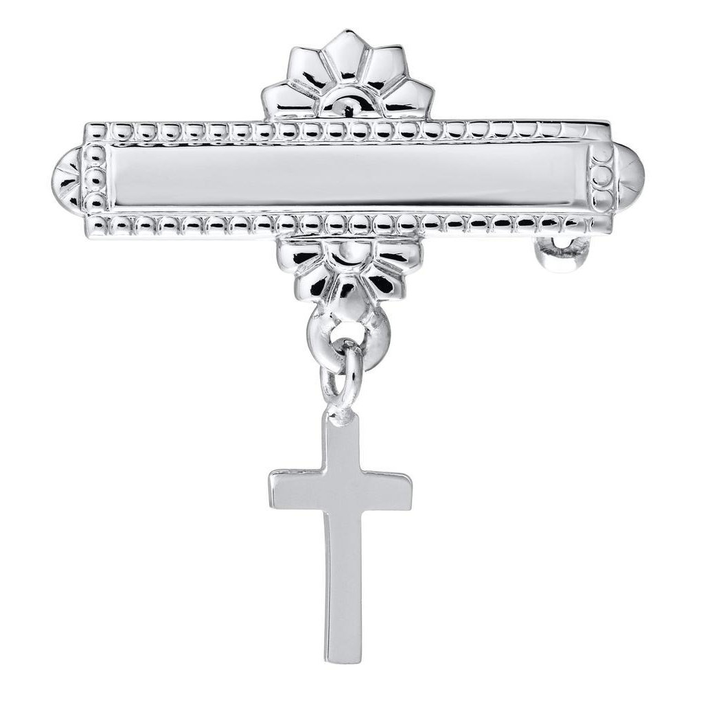 14K White Gold Baby Pin with Cross – SHOPKURY.COM, image size:1024x1024