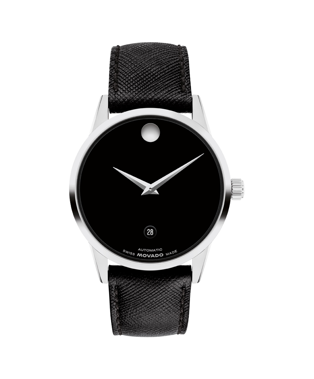 Museum Black Leather 40MM Watch by MOVADO