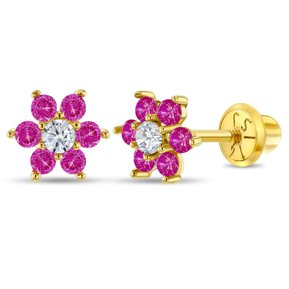 Fuschia Flower Kids Earrings - SHOPKURY.COM
