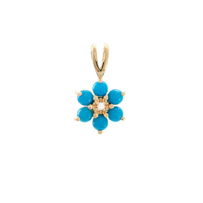 Flower Turquoise Diamond Pendant - SHOPKURY.COM