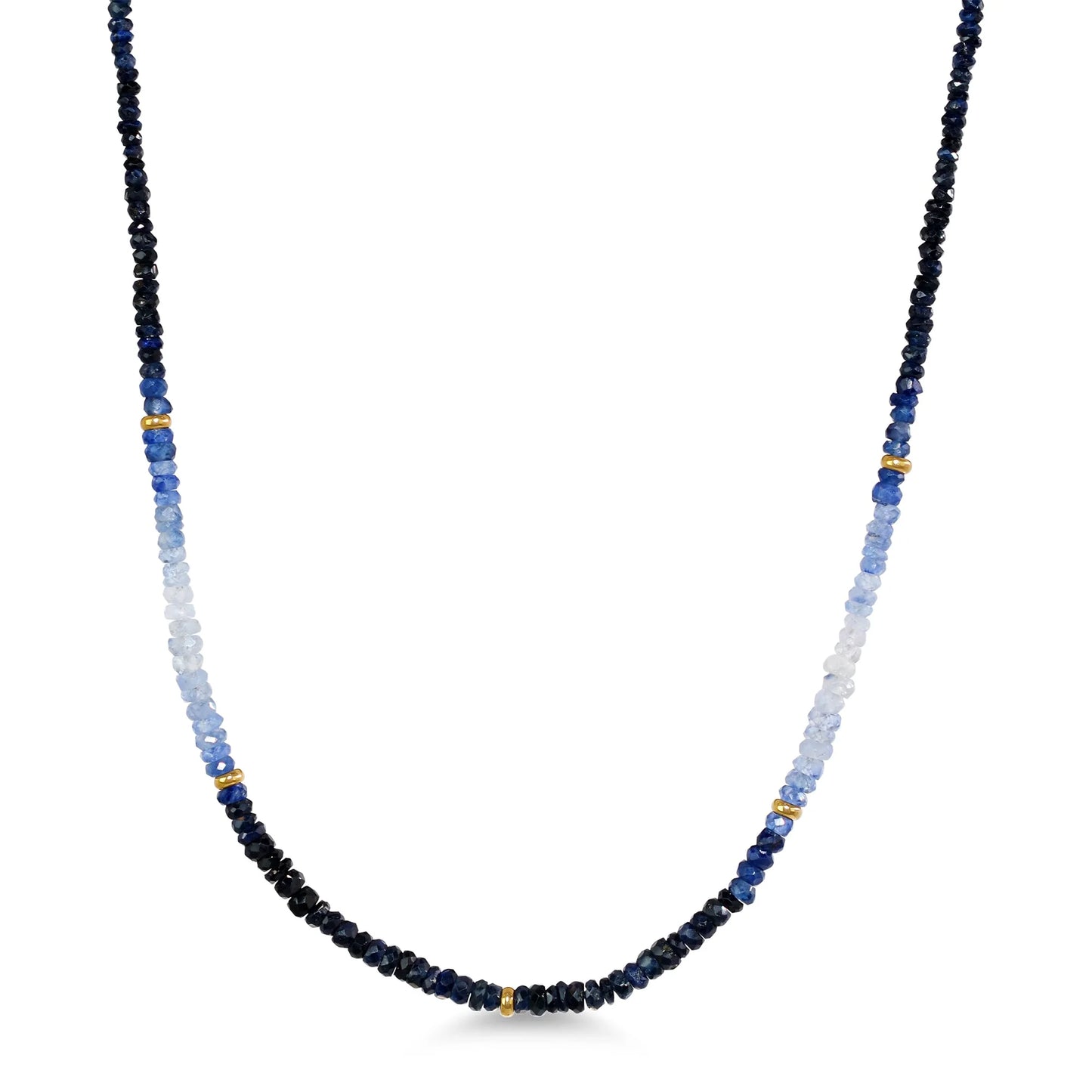 Gradient Blue Sapphire Natural Gemstones Necklace - SHOPKURY.COM