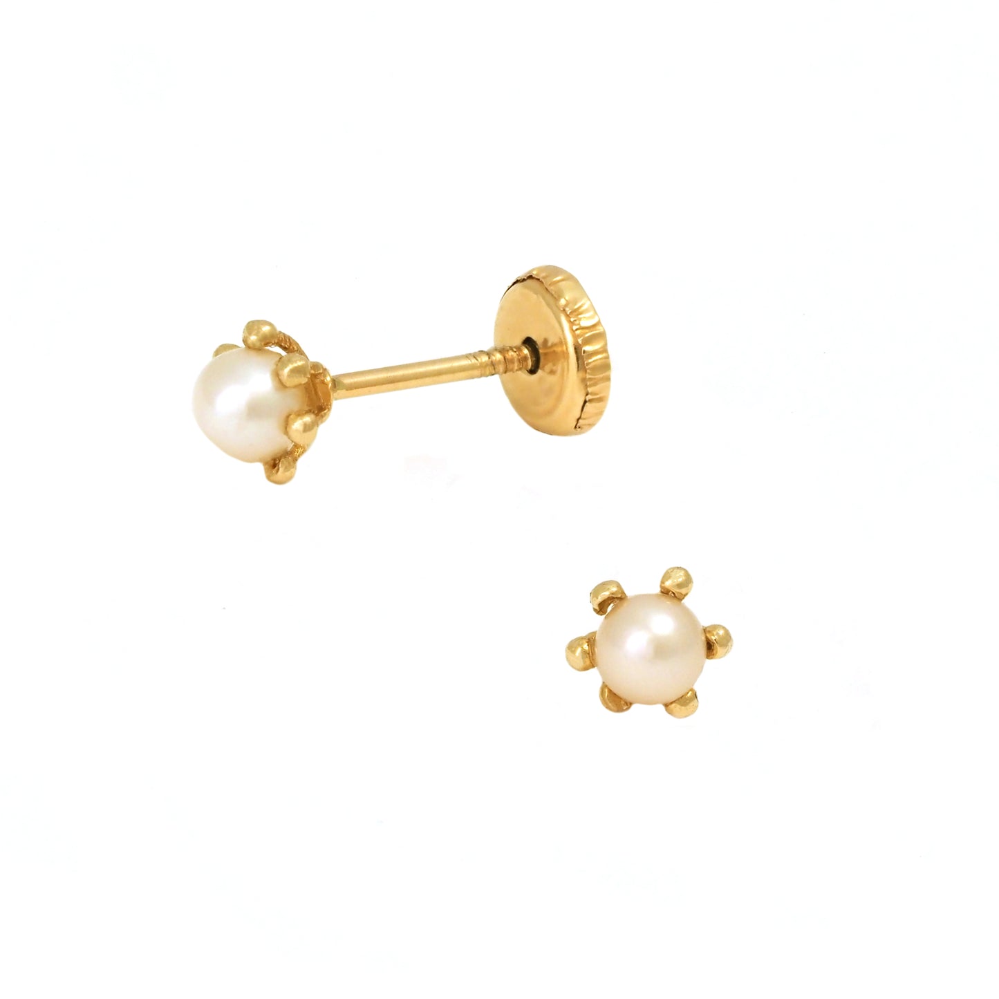 3MM Pearl Prong Stud Earrings - SHOPKURY.COM