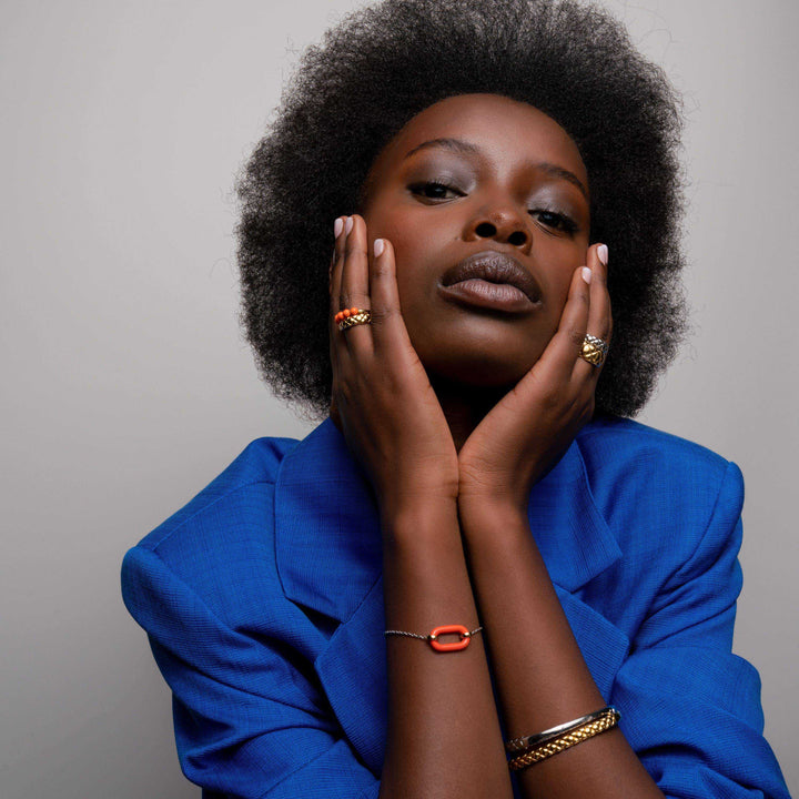 Padded Golden Bangle Bracelet - SHOPKURY.COM