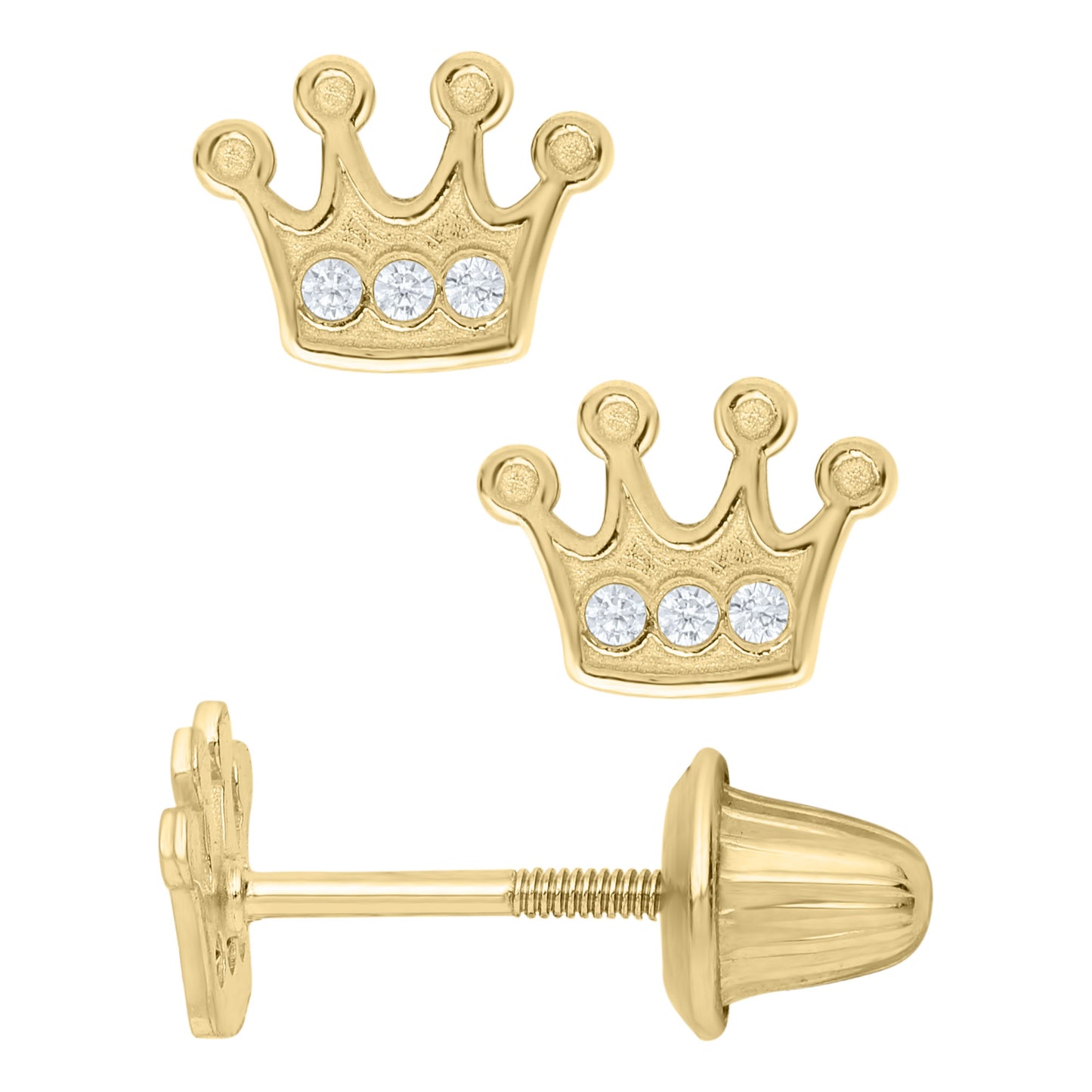 Crown Zirconia Stud Earrings - SHOPKURY.COM