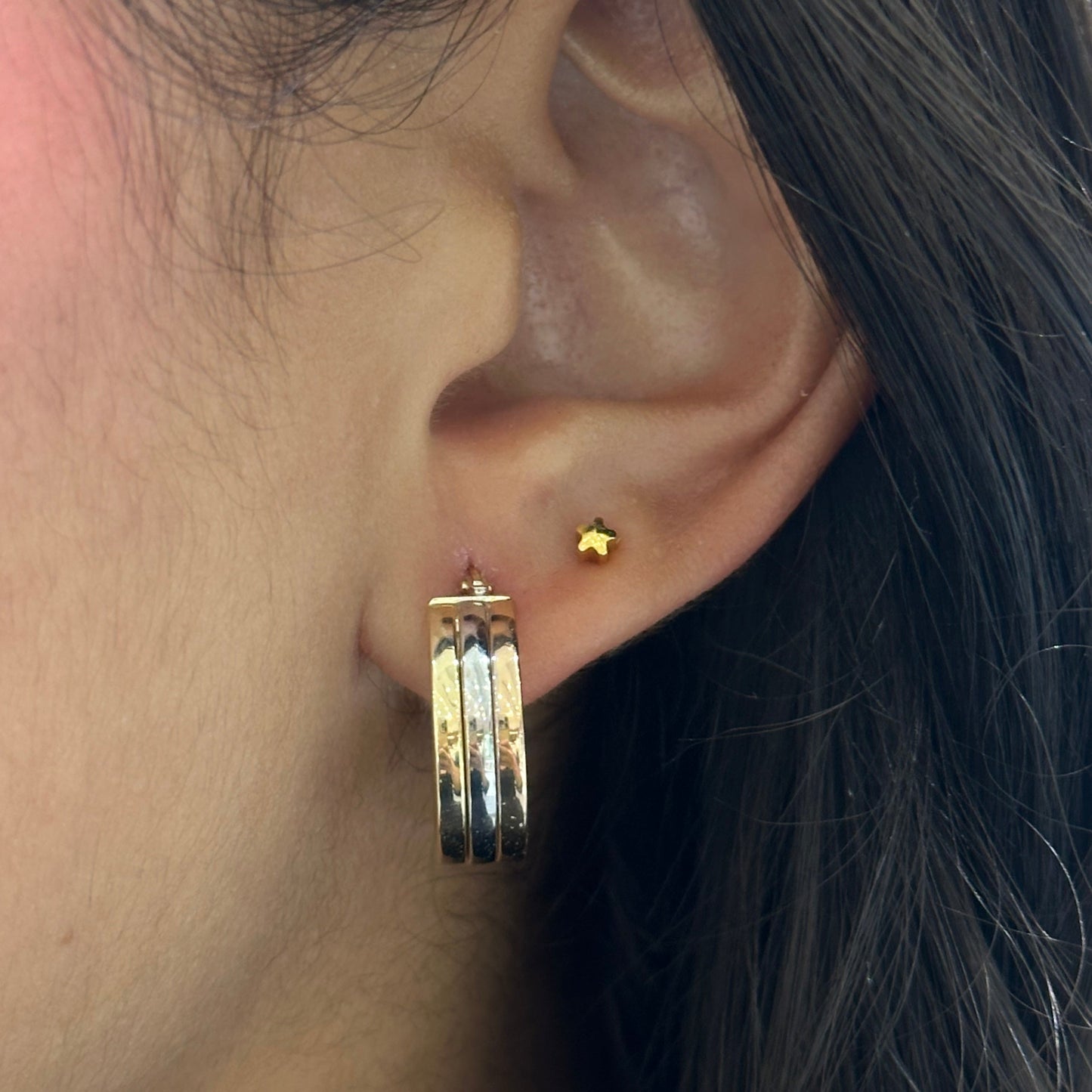 Tri-Color Hoop Earrings - SHOPKURY.COM