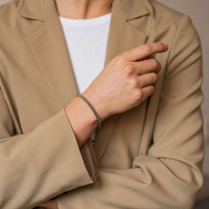 Thin Braided Bangle Bracelet - SHOPKURY.COM