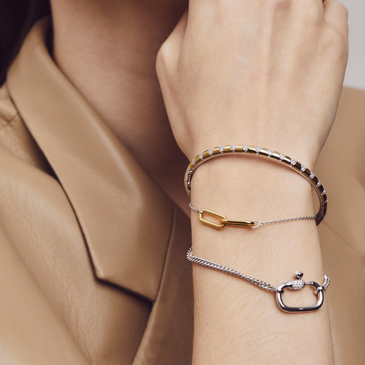 Golden Couple Paper Clip Bracelet - SHOPKURY.COM