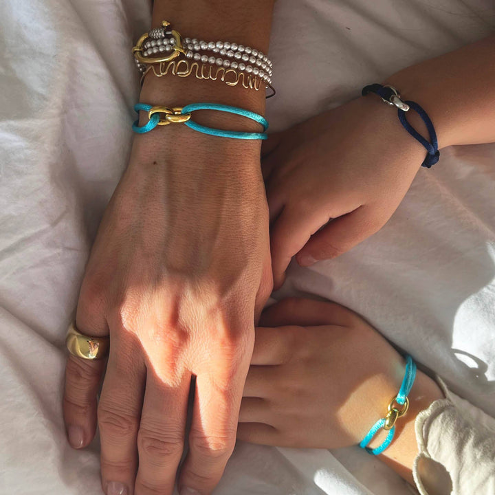 You and Me Linked Dark Blue Cord Bracelet - SHOPKURY.COM