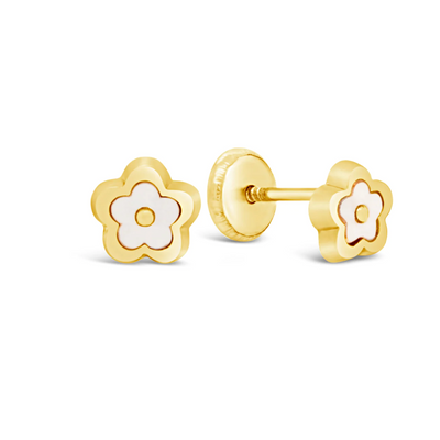 Mother Pearl Mini Flower Stud Earrings - SHOPKURY.COM