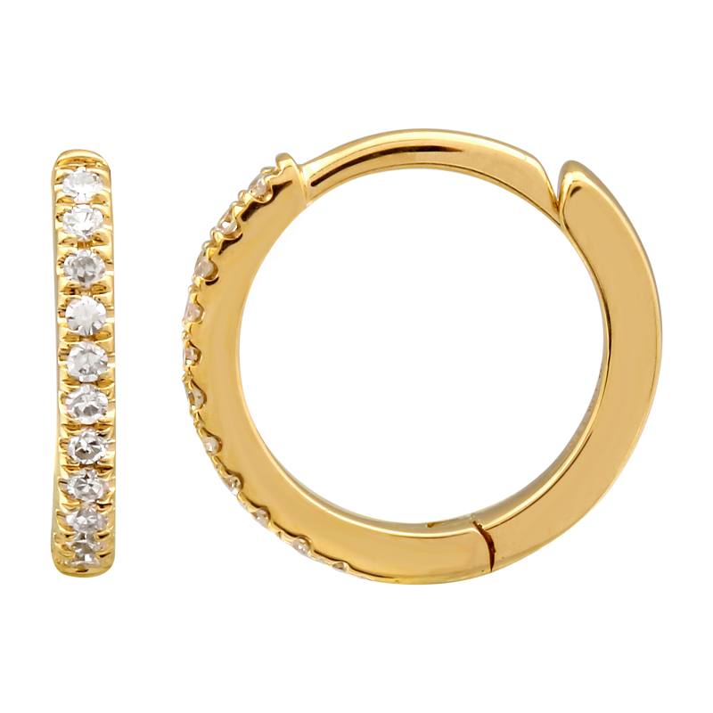 10MM Diamond Huggie Earrings - SHOPKURY.COM