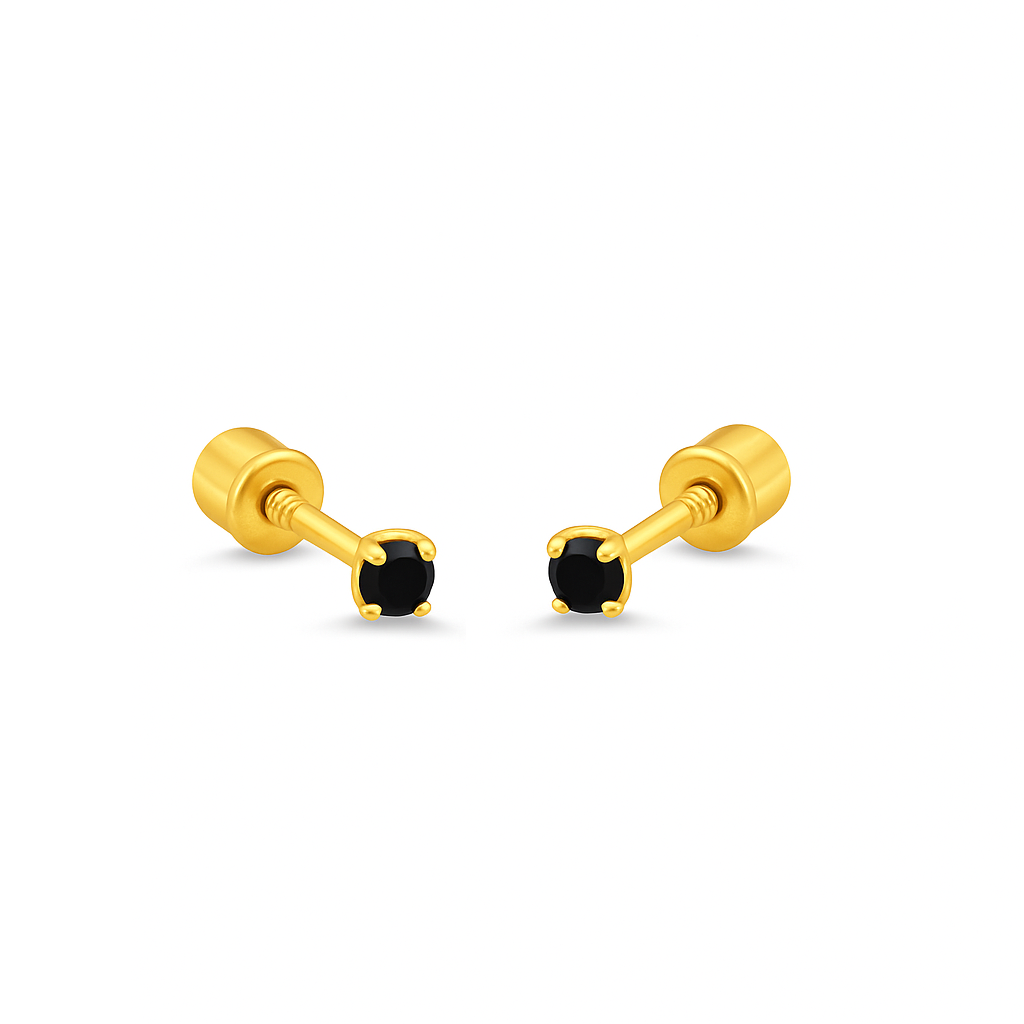 2MM Black Onyx Stud Earring - SHOPKURY.COM