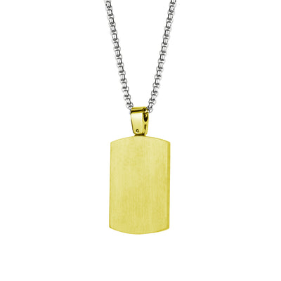 Reversible Steel/Yellow Dogtag Necklace - SHOPKURY.COM