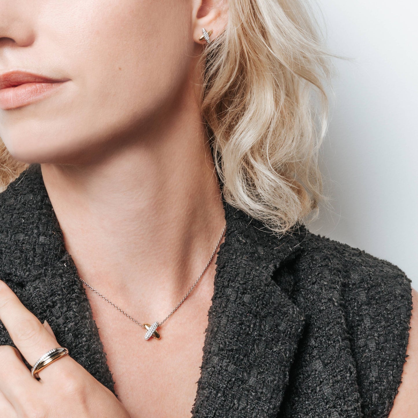 XOXO Two Tone Pave Necklace - SHOPKURY.COM