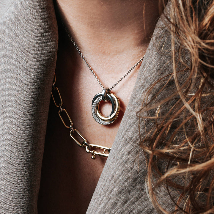 Trinity Two Tone Necklace - SHOPKURY.COM