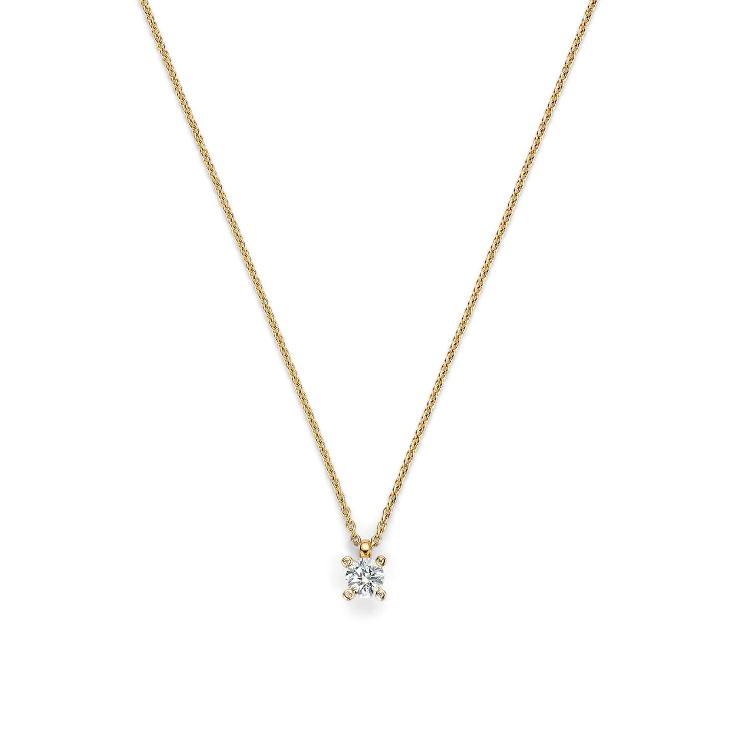 Solitaire Elegance Dangle Golden Necklace - SHOPKURY.COM