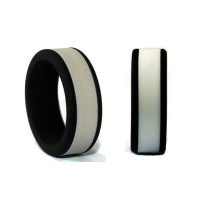Black/grey silicone ring - SHOPKURY.COM