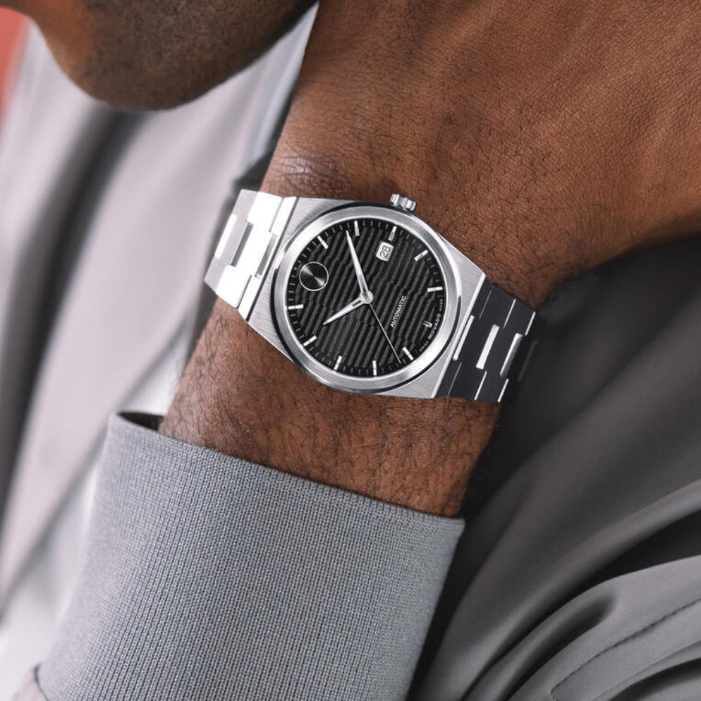 Bold Quest Steel/Black 39MM Watch by MOVADO