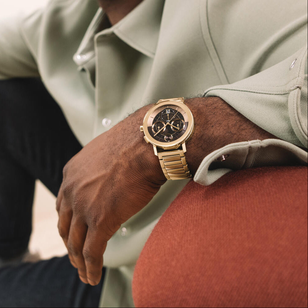 Bold Yellow/Brown 42MM Watch by MOVADO