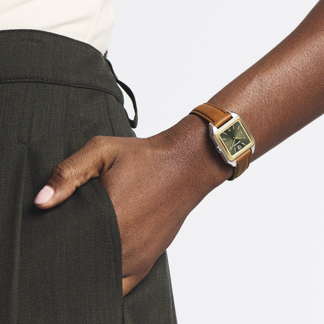 Heritage 1917 Brown and Green Two Tone 34MM Watch by MOVADO
