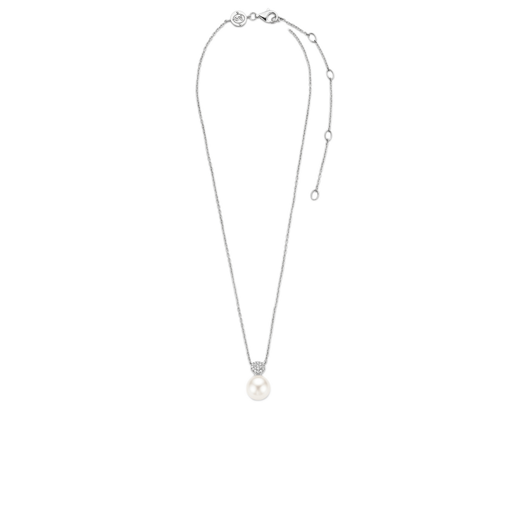 Pearl and Pave Ball Necklace - SHOPKURY.COM