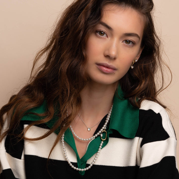 Modern Pearl Necklace 43'' - SHOPKURY.COM