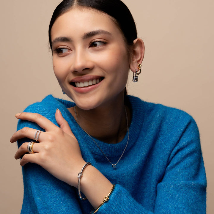 Clear Gem Sideway Necklace - SHOPKURY.COM