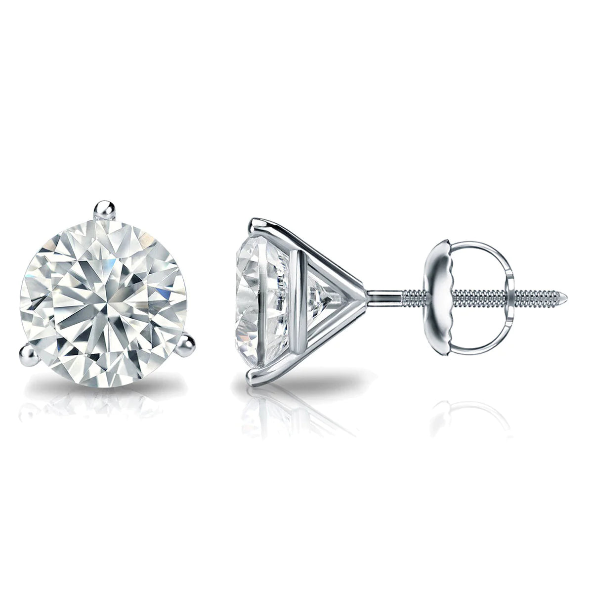 1CT Round Lab Diamond Martini Solitaire Stud Earrings by LAB DIAMONDS