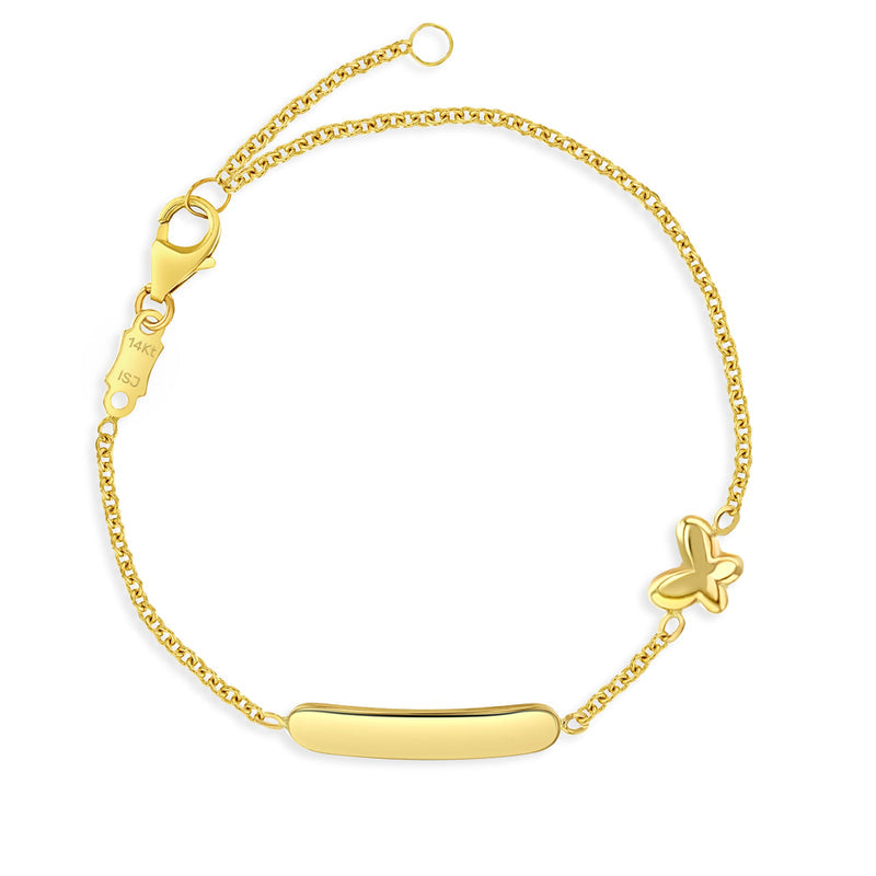 Engravable Puffed Butterfly Kids Bracelet - SHOPKURY.COM
