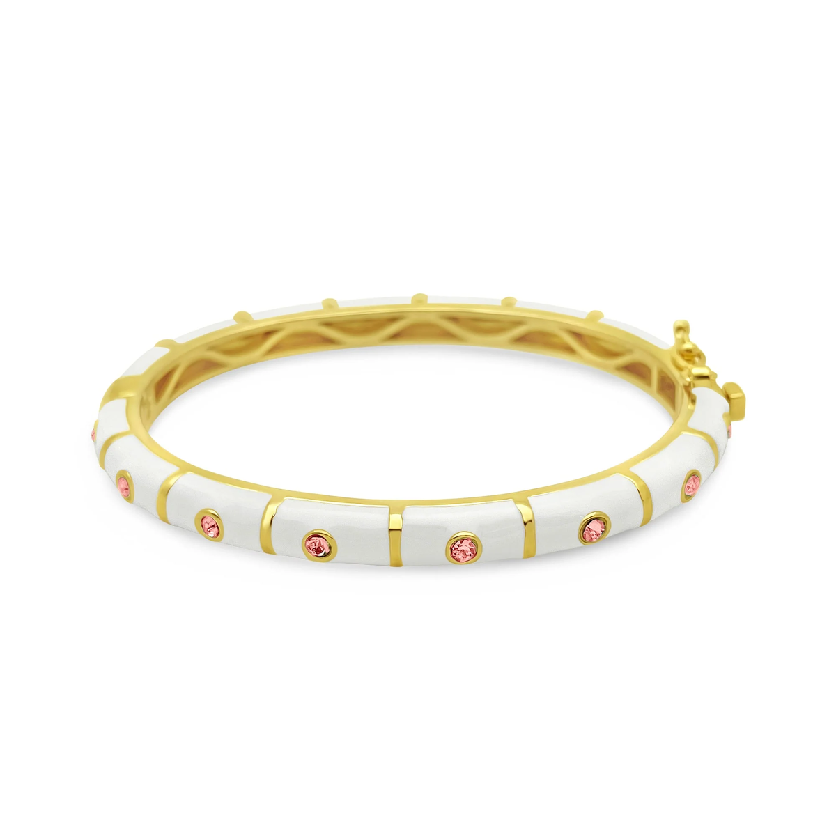 White and Pink Zirconia Kids Bangle Bracelet - SHOPKURY.COM