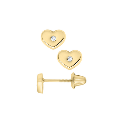 Heart Zirconia Stud Earrings - SHOPKURY.COM