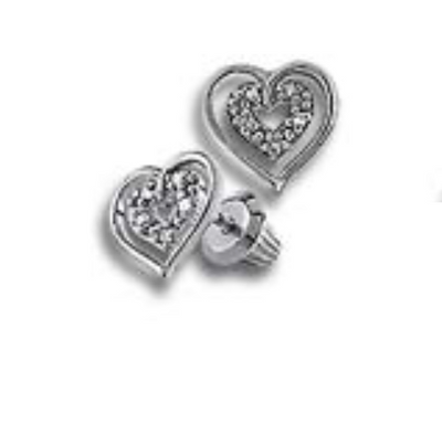 Open Heart Diamond Kids Stud Earrings - SHOPKURY.COM