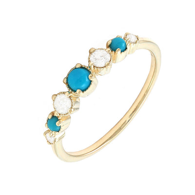 Turquoise and Diamond Ring - SHOPKURY.COM