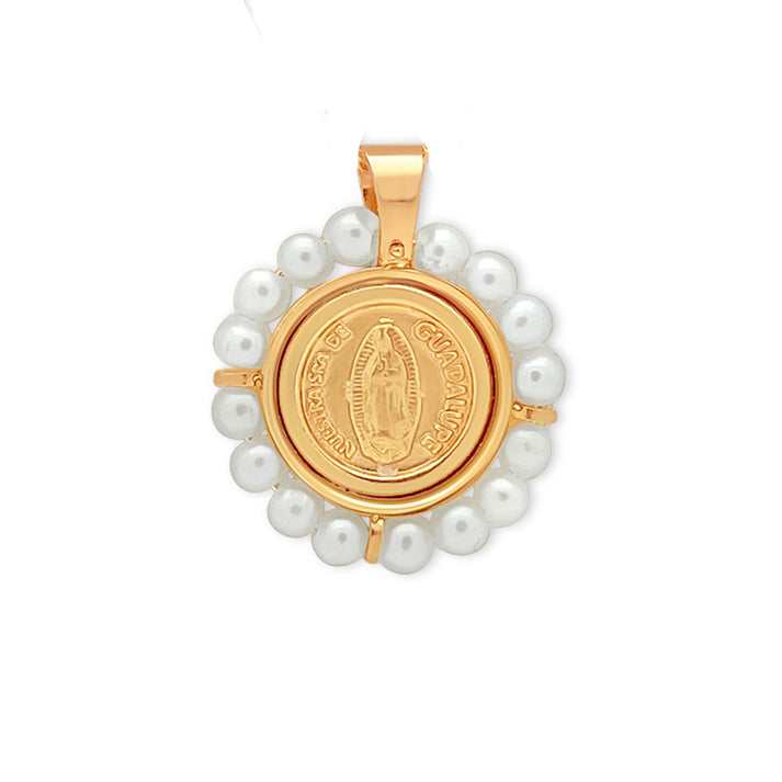 Virgen Guadalupe Pearl 14.5MM Pendant - SHOPKURY.COM