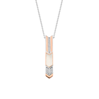 3954MW/42|Ti Sento | Sterling Silver Necklace with Rose Gold and Rhodium plating, Milky White and clear zirconias, Arrow Pendant (42cm) - SHOPKURY.COM