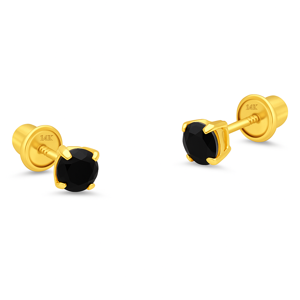5MM Black Onyx Stud Earring - SHOPKURY.COM