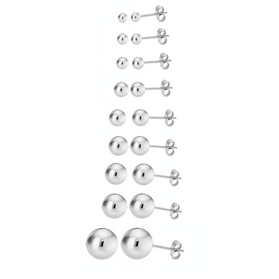 Silver Ball Stud Earrings - SHOPKURY.COM