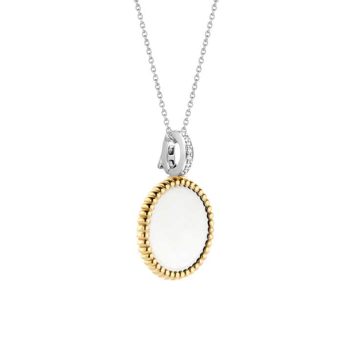 Polished Disk Two Tone Necklace - SHOPKURY.COM