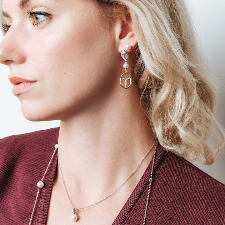 Graceful Pearl Pave Necklace - SHOPKURY.COM