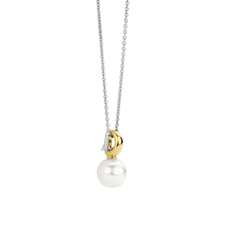 Graceful Pearl Two Tone Necklace - SHOPKURY.COM