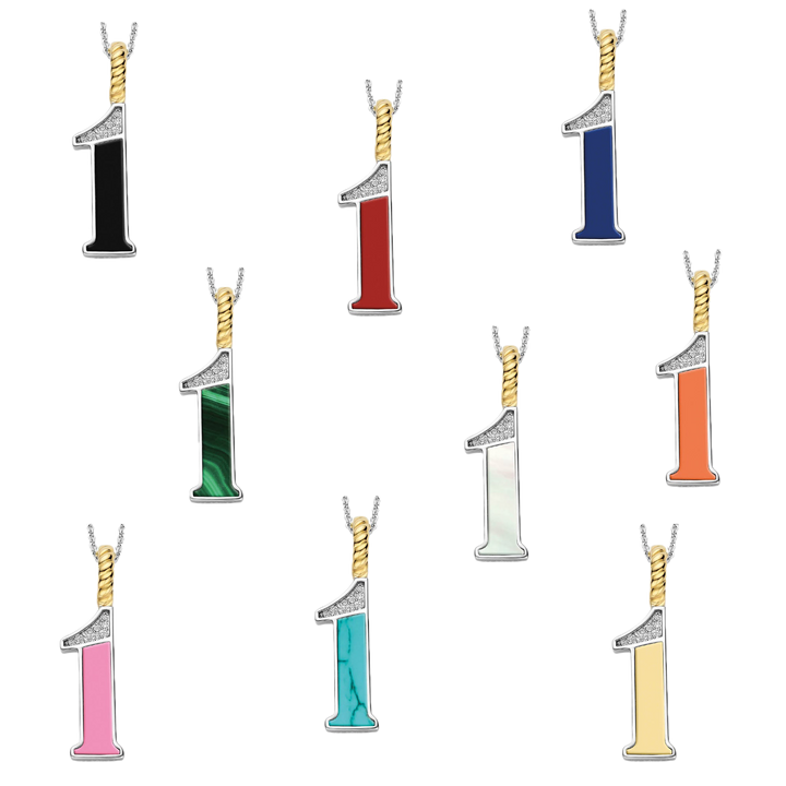 Number Necklace in Orange - SHOPKURY.COM