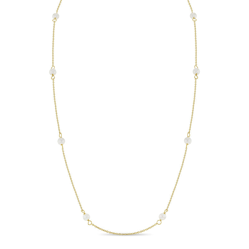 Kids Pearl Stations Gold Necklace - SHOPKURY.COM