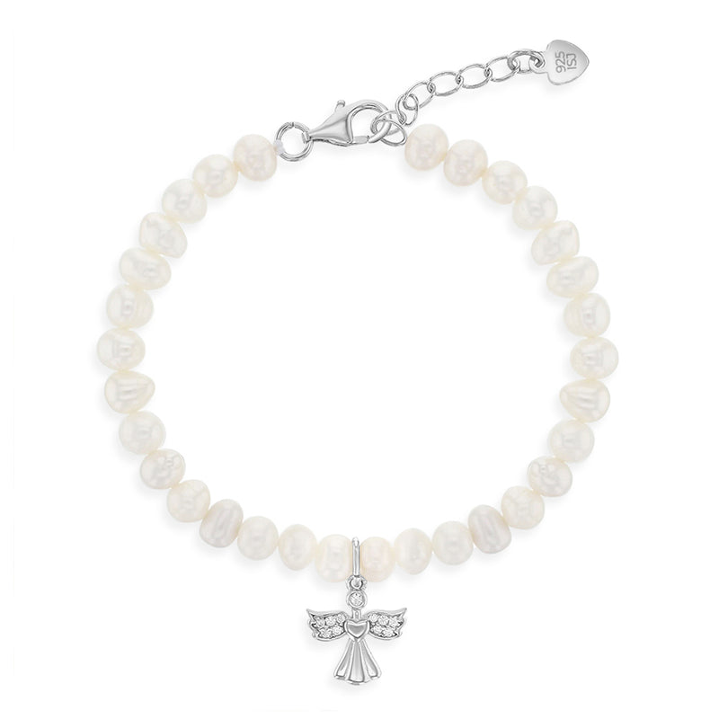 Kids Guardian Angel Pearl Bracelet - SHOPKURY.COM