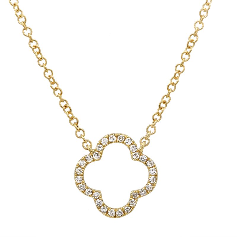 Open Clover Diamond Necklace - SHOPKURY.COM