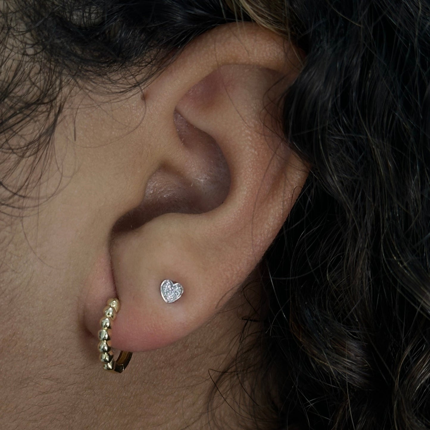 12.5MM Beaded Huggie Earrings - SHOPKURY.COM