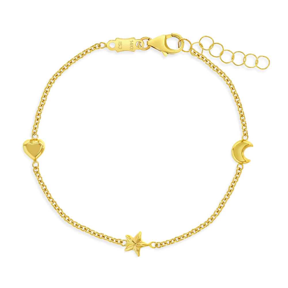 Heart, Star and Moon Kids Bracelet - SHOPKURY.COM
