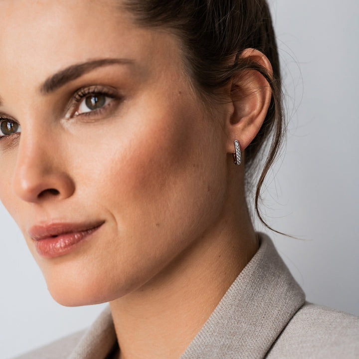 Oval Huggie Pave Earrings - SHOPKURY.COM