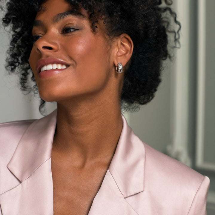 Snake Print Wide Huggie Earrings - SHOPKURY.COM