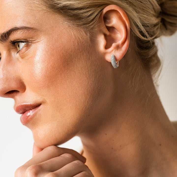 Majestic Pave Huggie Earrings - SHOPKURY.COM