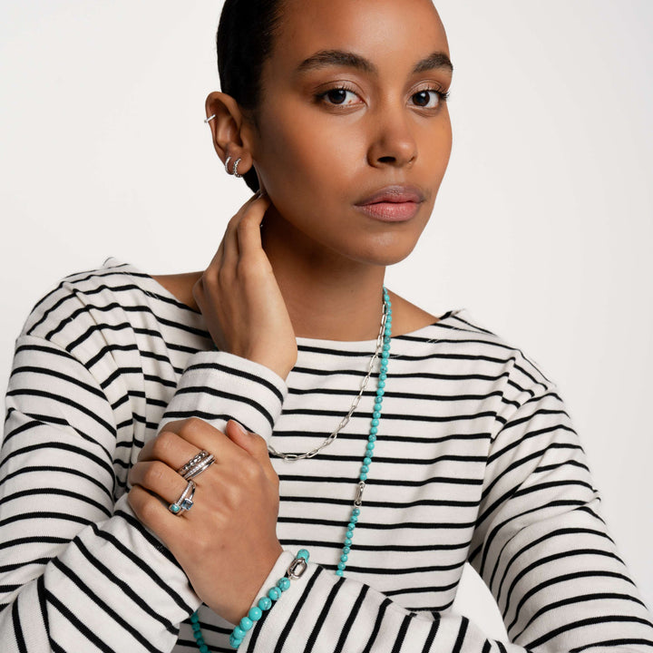 Basic 14MM Silver Sparkle Huggie Earrings - SHOPKURY.COM