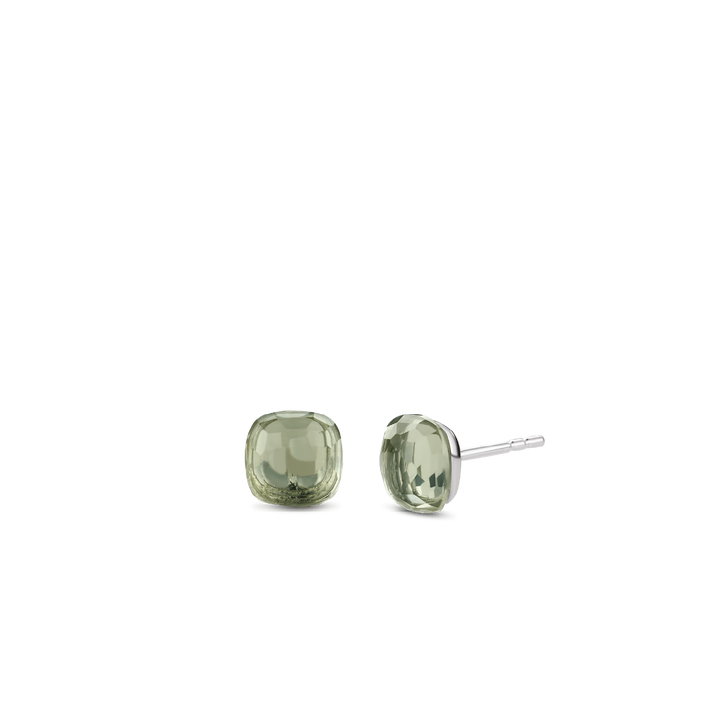 Green Faceted Stud Earrings - SHOPKURY.COM